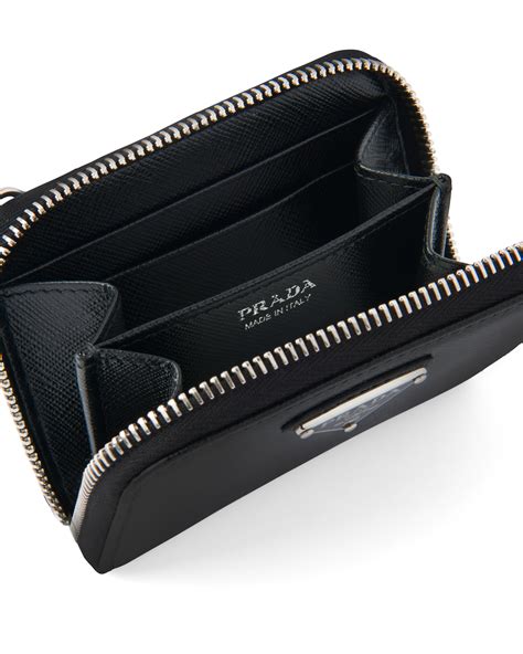 black saffiano card holder prada|saffiano leather card holder Prada.